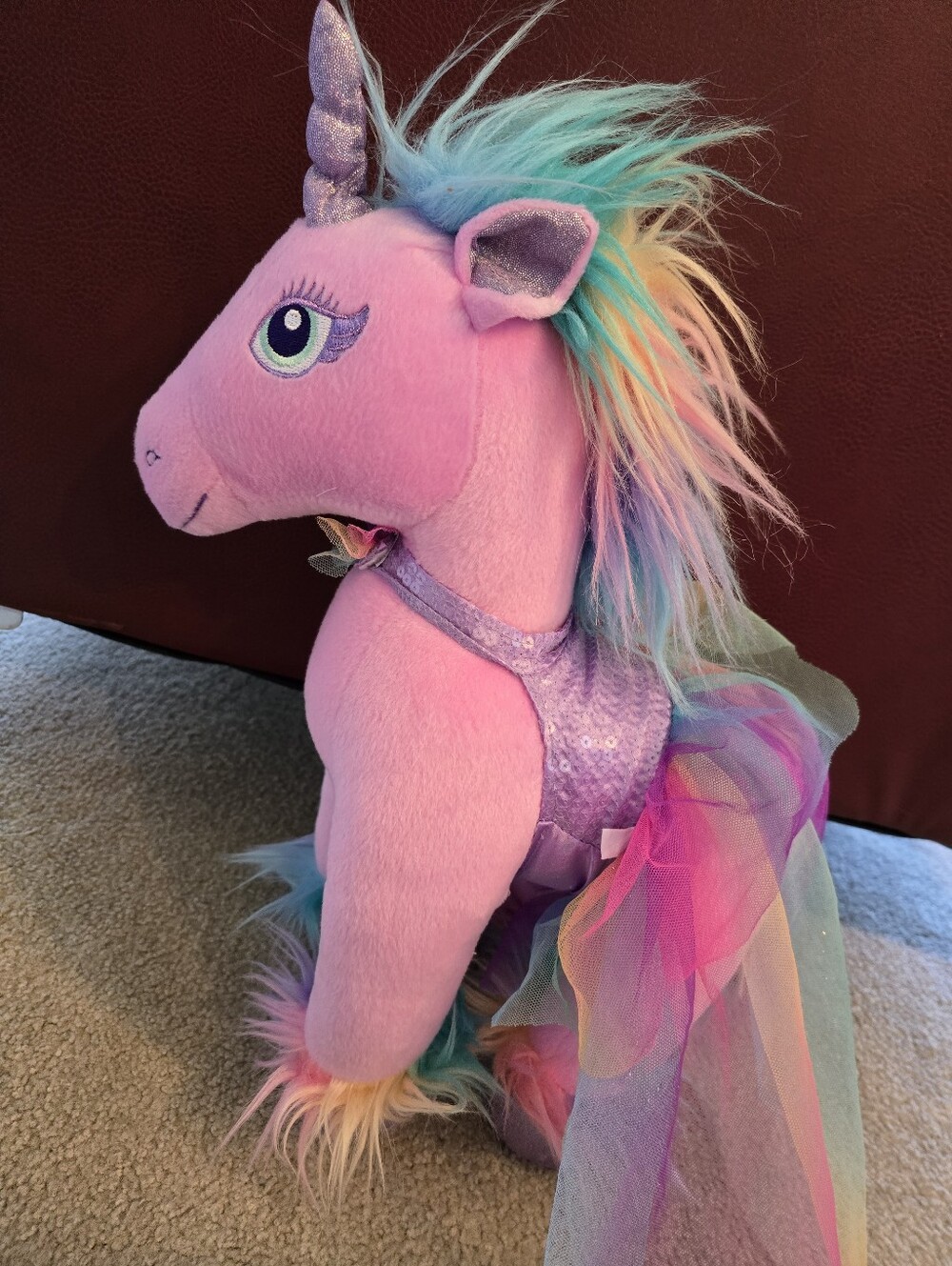 Build A Bear 2019 BAB Beary Fairy Friends Pink Rainbow Unicorn Plush With Dress